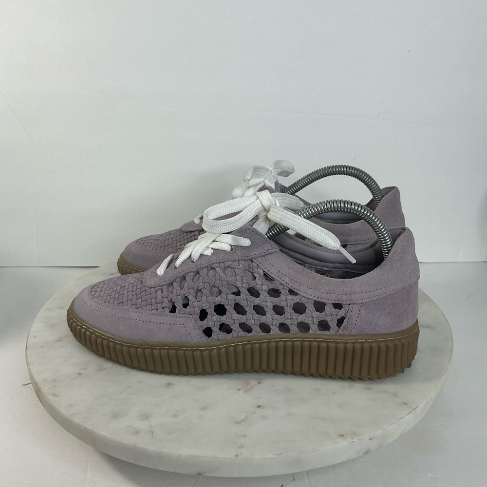 Free People Size 8.5 Wimberly Woven Suede Purple Lace Up Sneaker - Picture 4 of 13